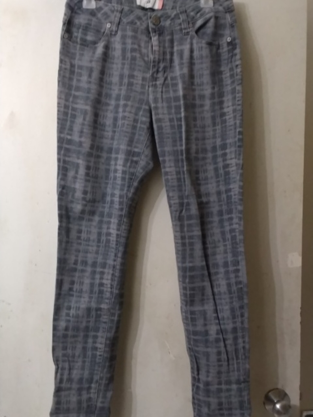 CAbi Brand Gray Plaid Women's Jeans Sz 8